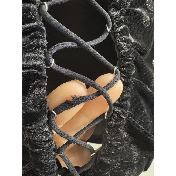 For Love & Lemons Lace Up Velvet Top Whimsygoth Renaissance Coquette Sexy XS - Picture 3 of 8